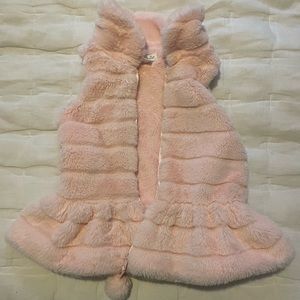 Mud pie 4-5t fuzzy pink vest